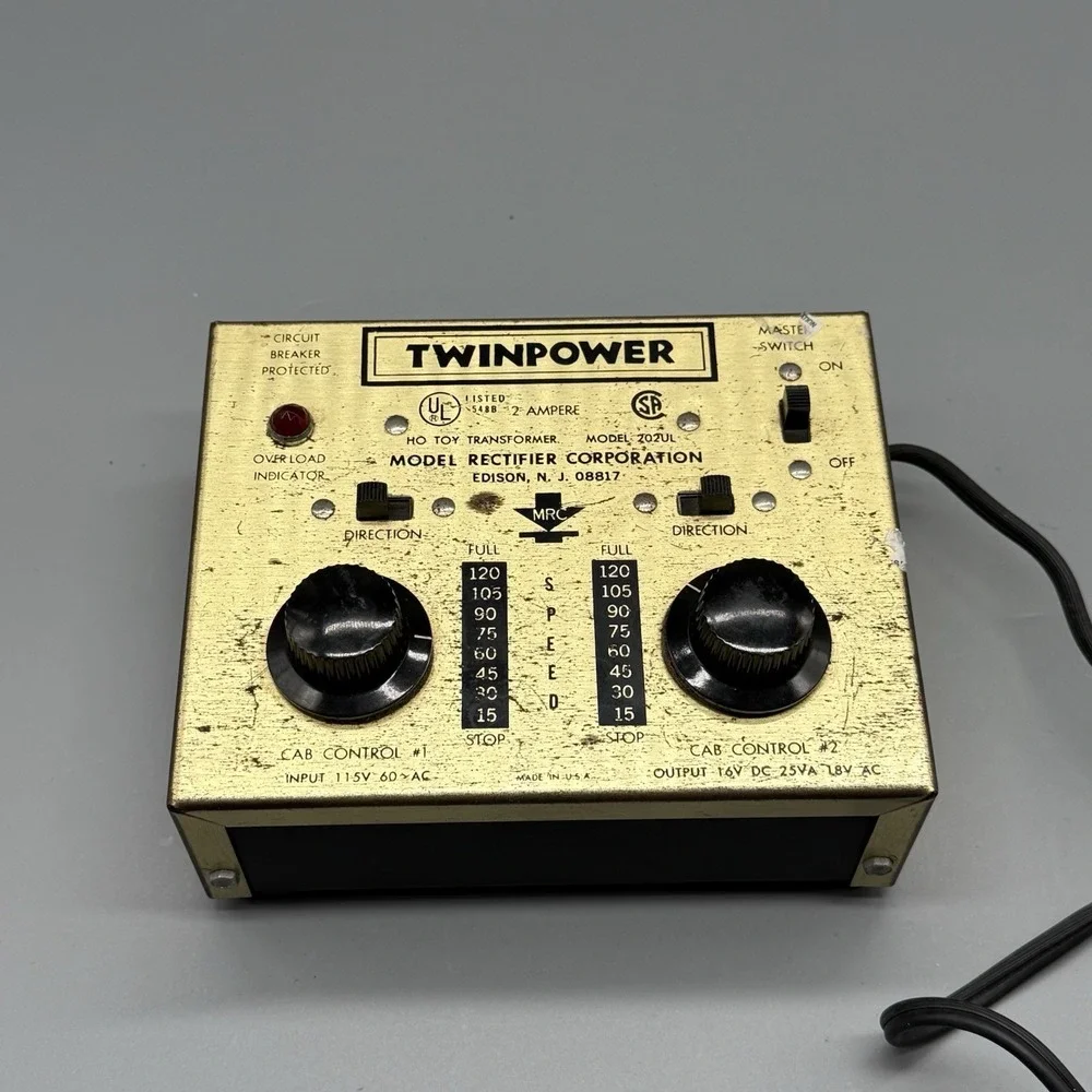 MRC TwinPower HO Dual Cab Toy Transformer Model 202UL Vintage Modek Rectifier